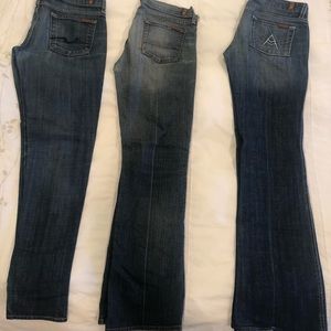Lot of three pairs of seven for all mankind jeans size 30